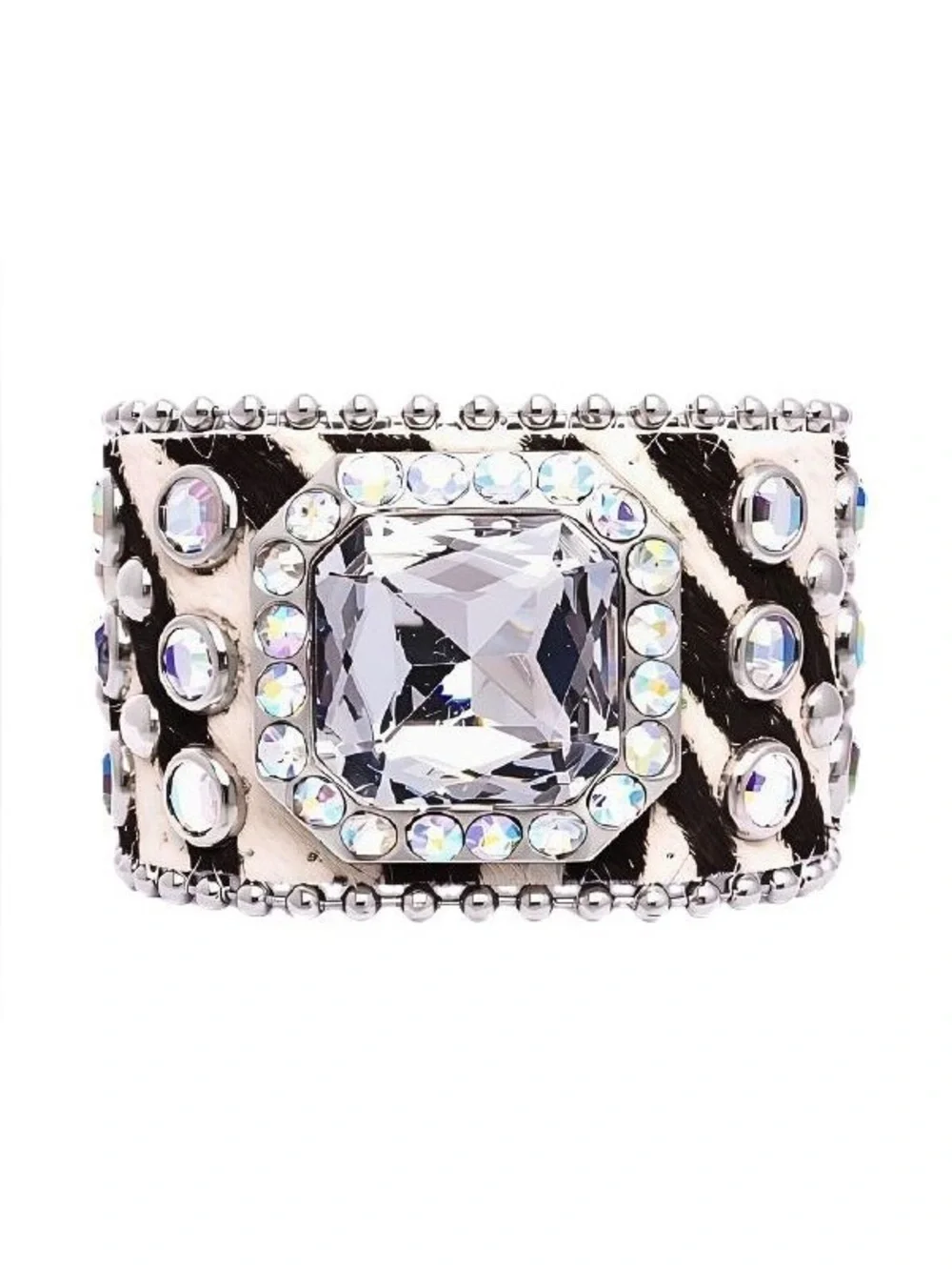 Waverly Zebra Crystal Statement Cuff Bracelet